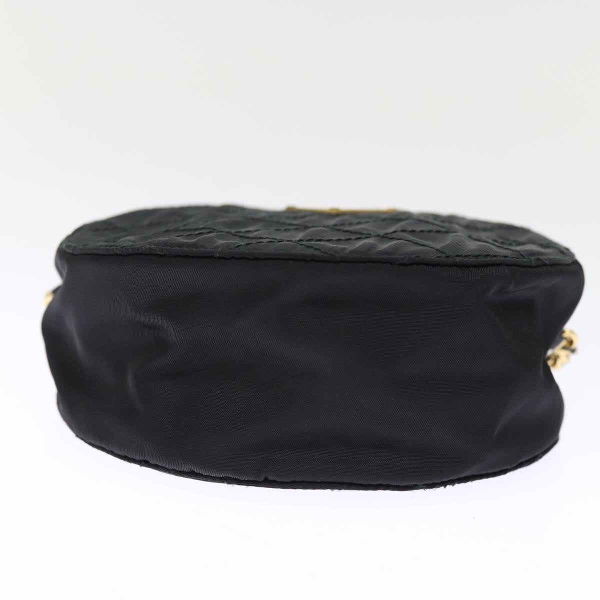 PRADA Chain Shoulder Bag Nylon Black Auth 75887