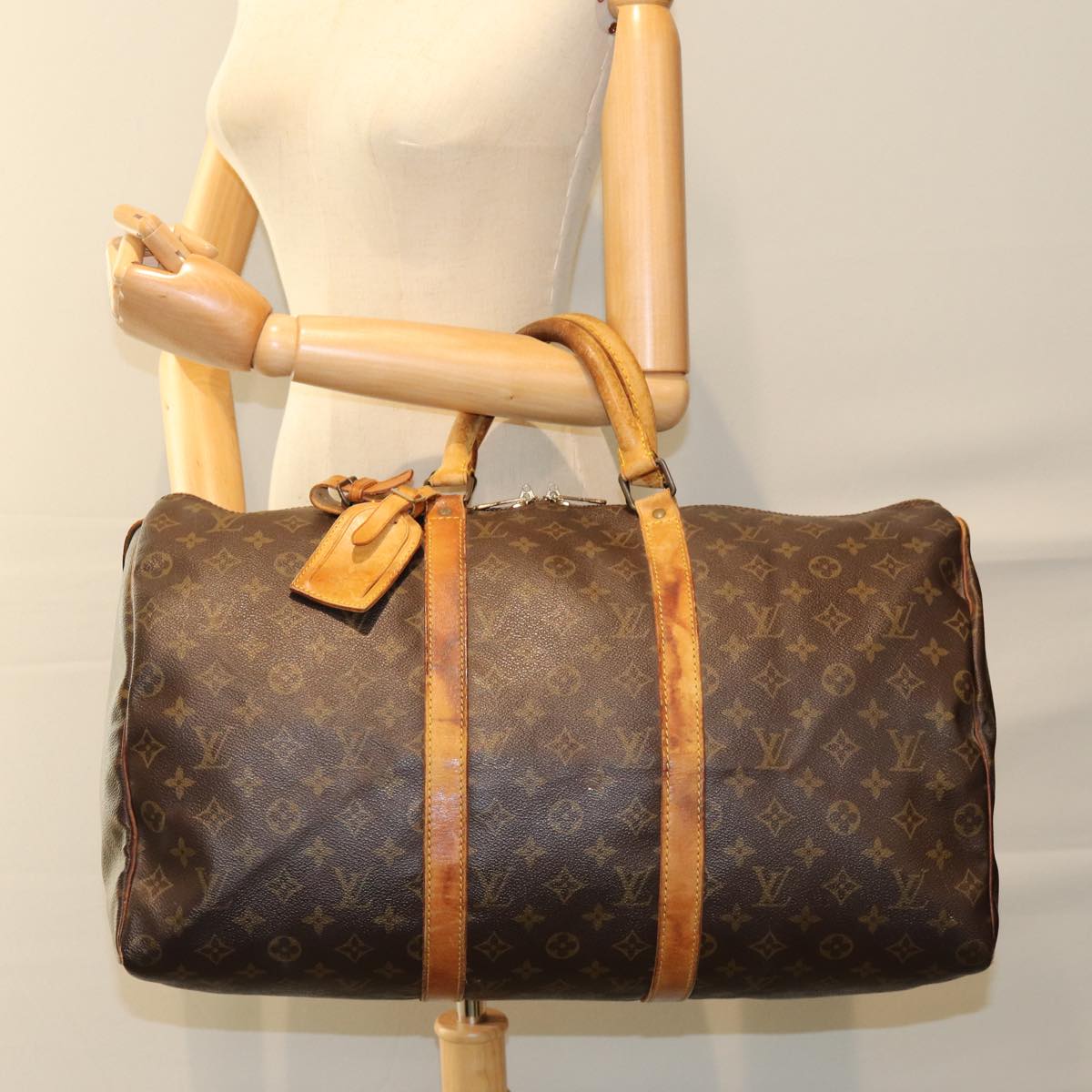 LOUIS VUITTON Monogram Keepall 50 Boston Bag M41426 LV Auth 75917