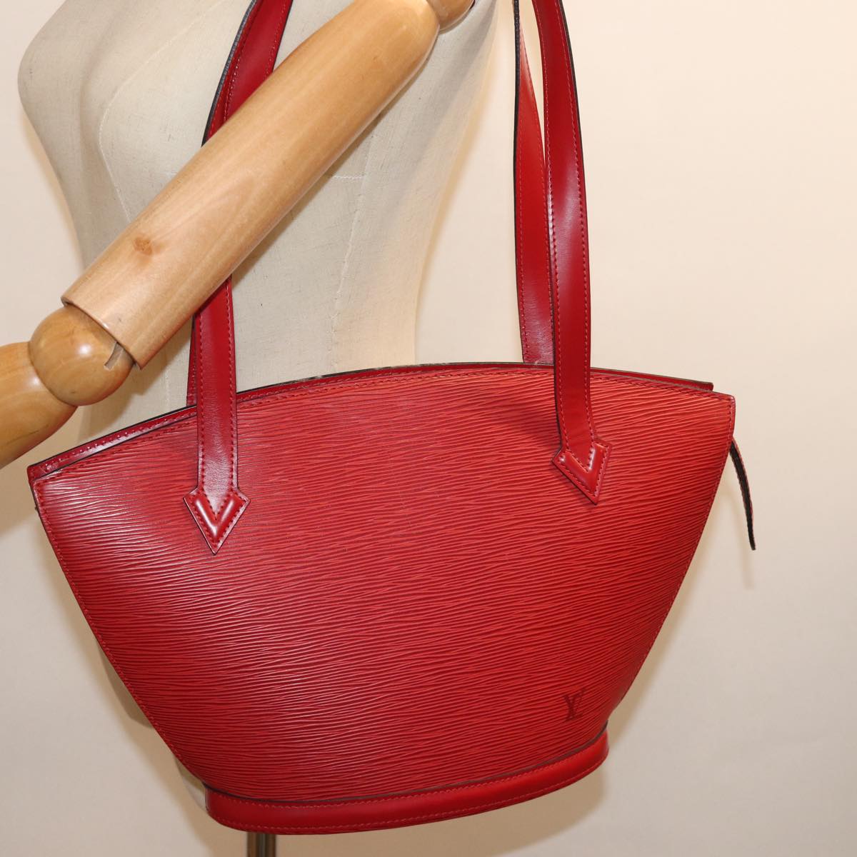 LOUIS VUITTON Epi Saint Jacques Poignees Long Hand Bag Red M52337 LV Auth 75949