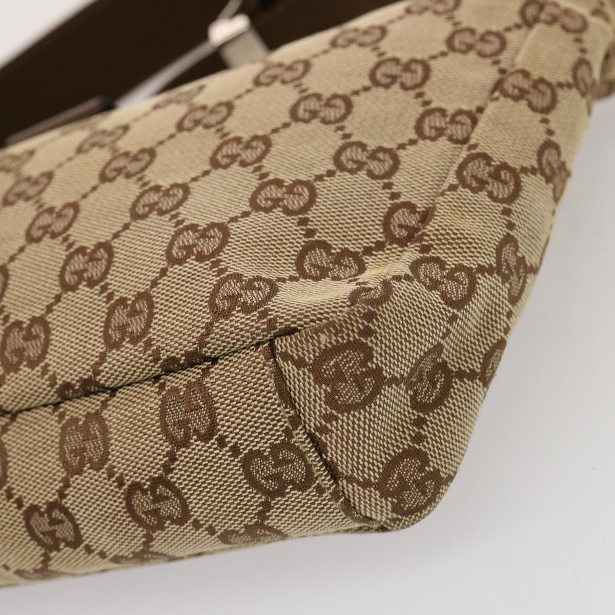 GUCCI GG Canvas Shoulder Bag Beige 35098 Auth 75971