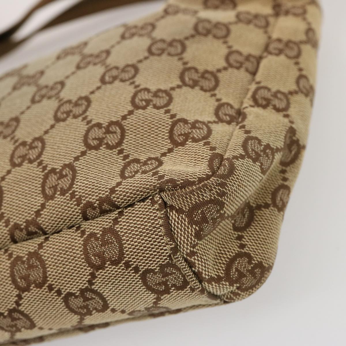 GUCCI GG Canvas Shoulder Bag Beige 35098 Auth 75971