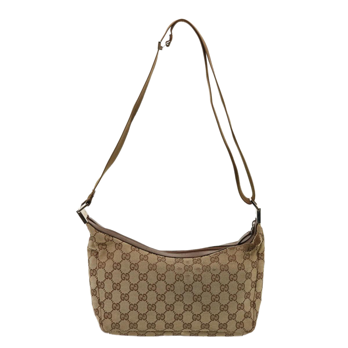 GUCCI GG Canvas Shoulder Bag Beige 35098 Auth 75971