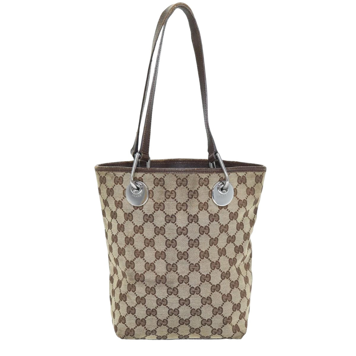 GUCCI GG Canvas Tote Bag Beige 120840 Auth 75972