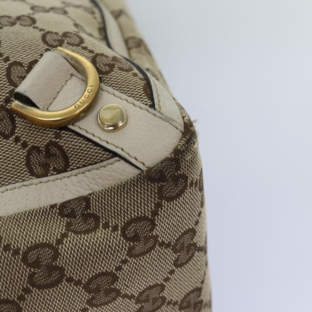 GUCCI GG Canvas Tote Bag Beige 141472 Auth 75973