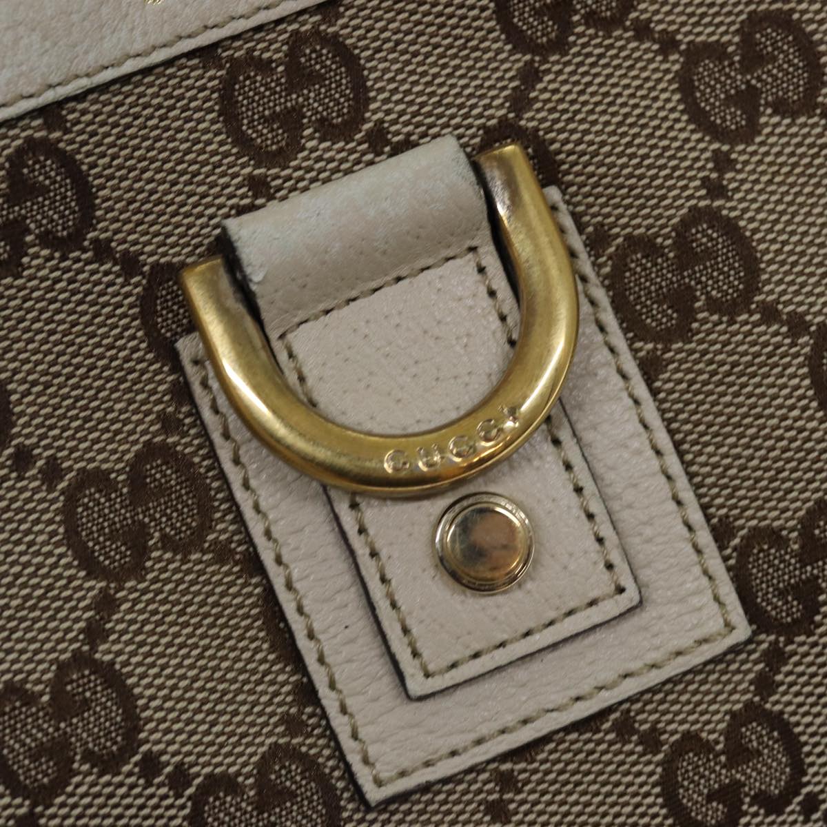 GUCCI GG Canvas Tote Bag Beige 141472 Auth 75973