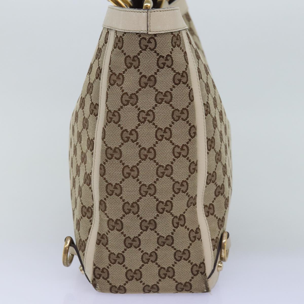 GUCCI GG Canvas Tote Bag Beige 141472 Auth 75973