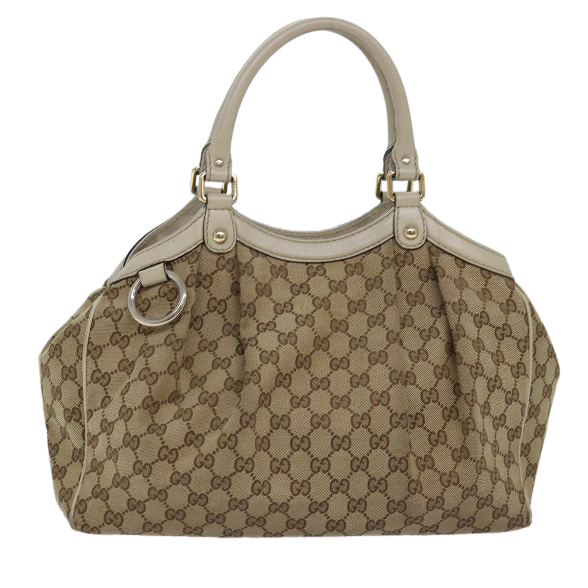 GUCCI GG Canvas Tote Bag Beige 211944 Auth 75975