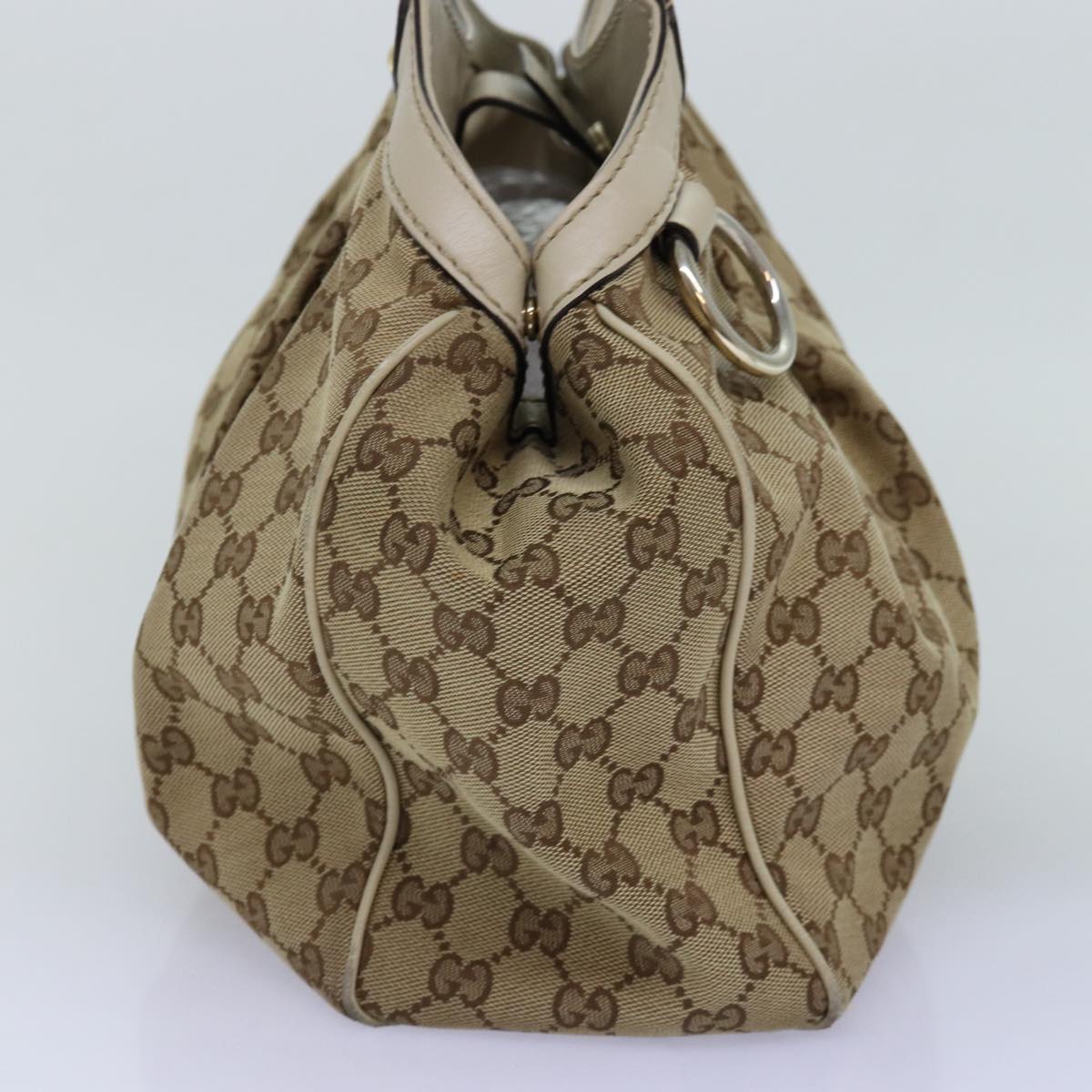 GUCCI GG Canvas Tote Bag Beige 211944 Auth 75975