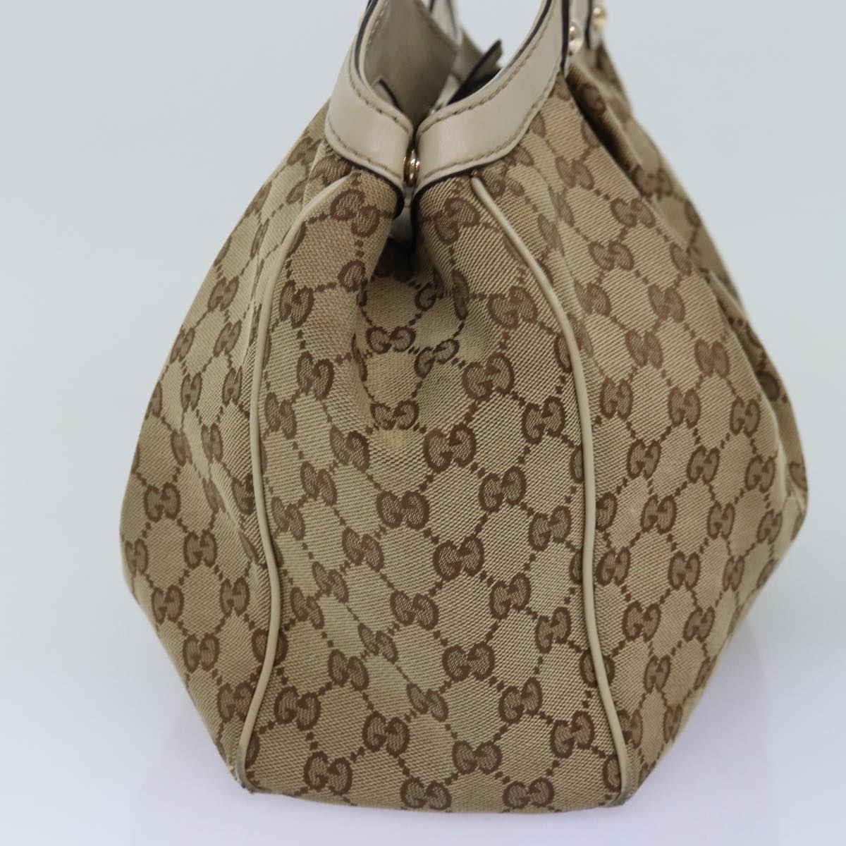 GUCCI GG Canvas Tote Bag Beige 211944 Auth 75975