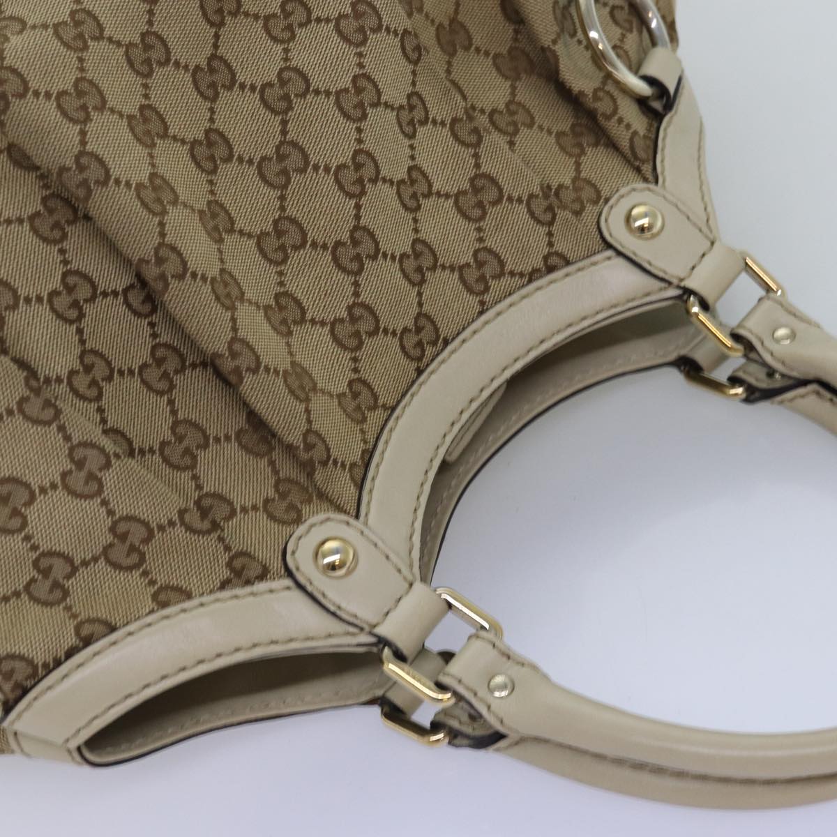 GUCCI GG Canvas Tote Bag Beige 211944 Auth 75975