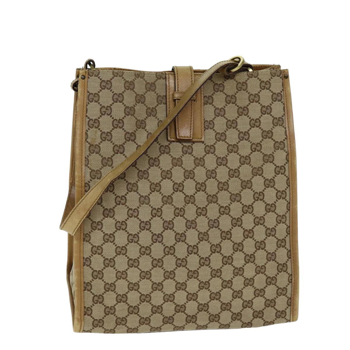 GUCCI GG Canvas Tote Bag Beige 109101 Auth 75976