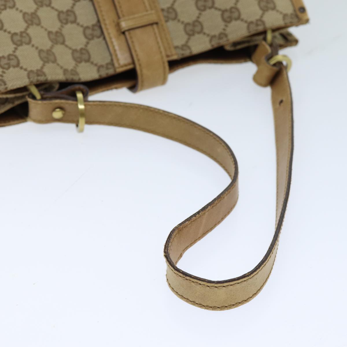 GUCCI GG Canvas Tote Bag Beige 109101 Auth 75976