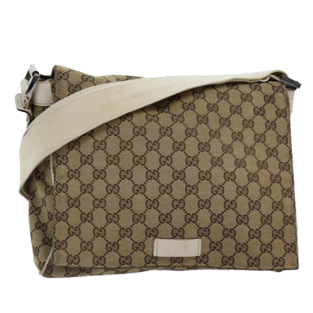 GUCCI GG Canvas Shoulder Bag Beige 146236 Auth 75978