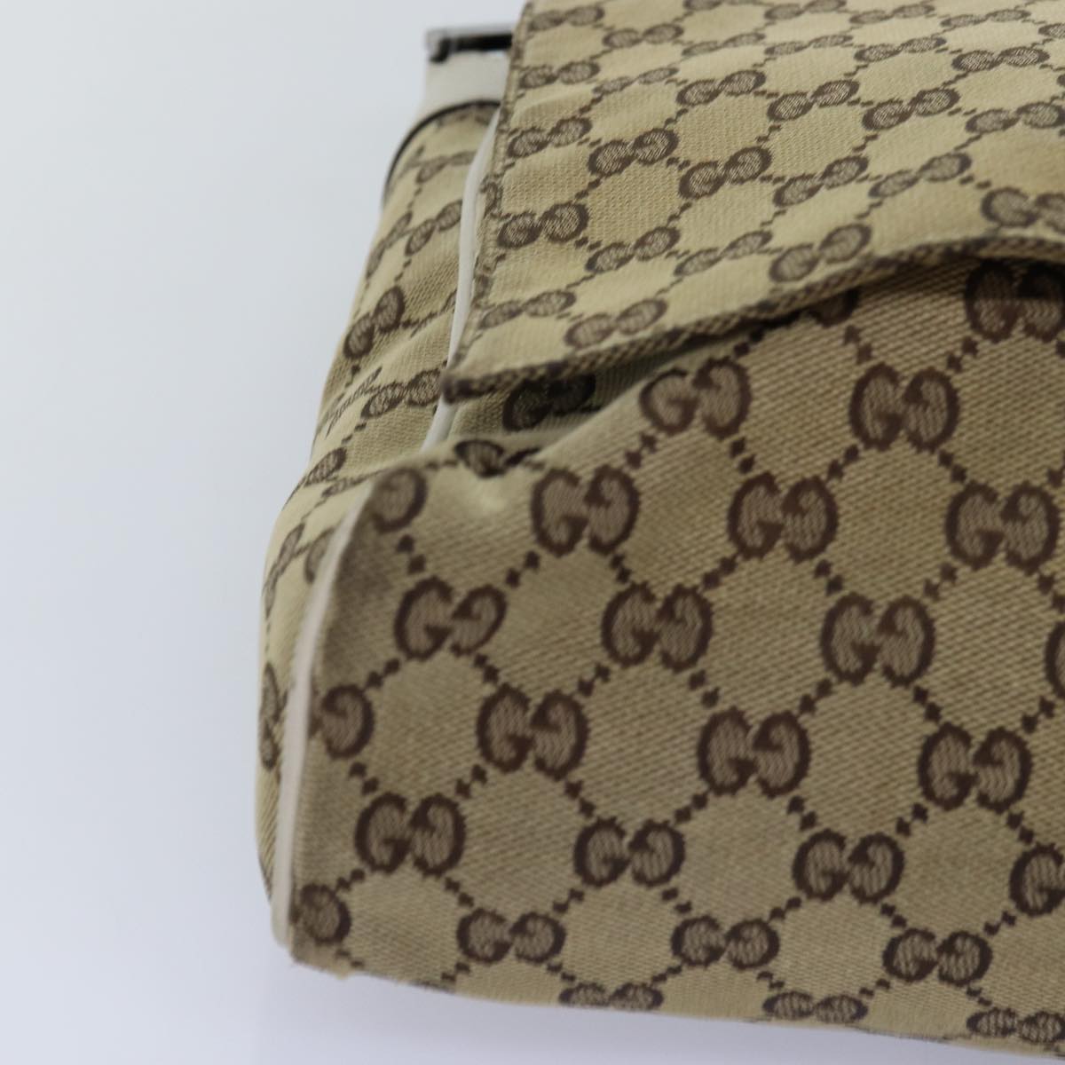 GUCCI GG Canvas Shoulder Bag Beige 146236 Auth 75978