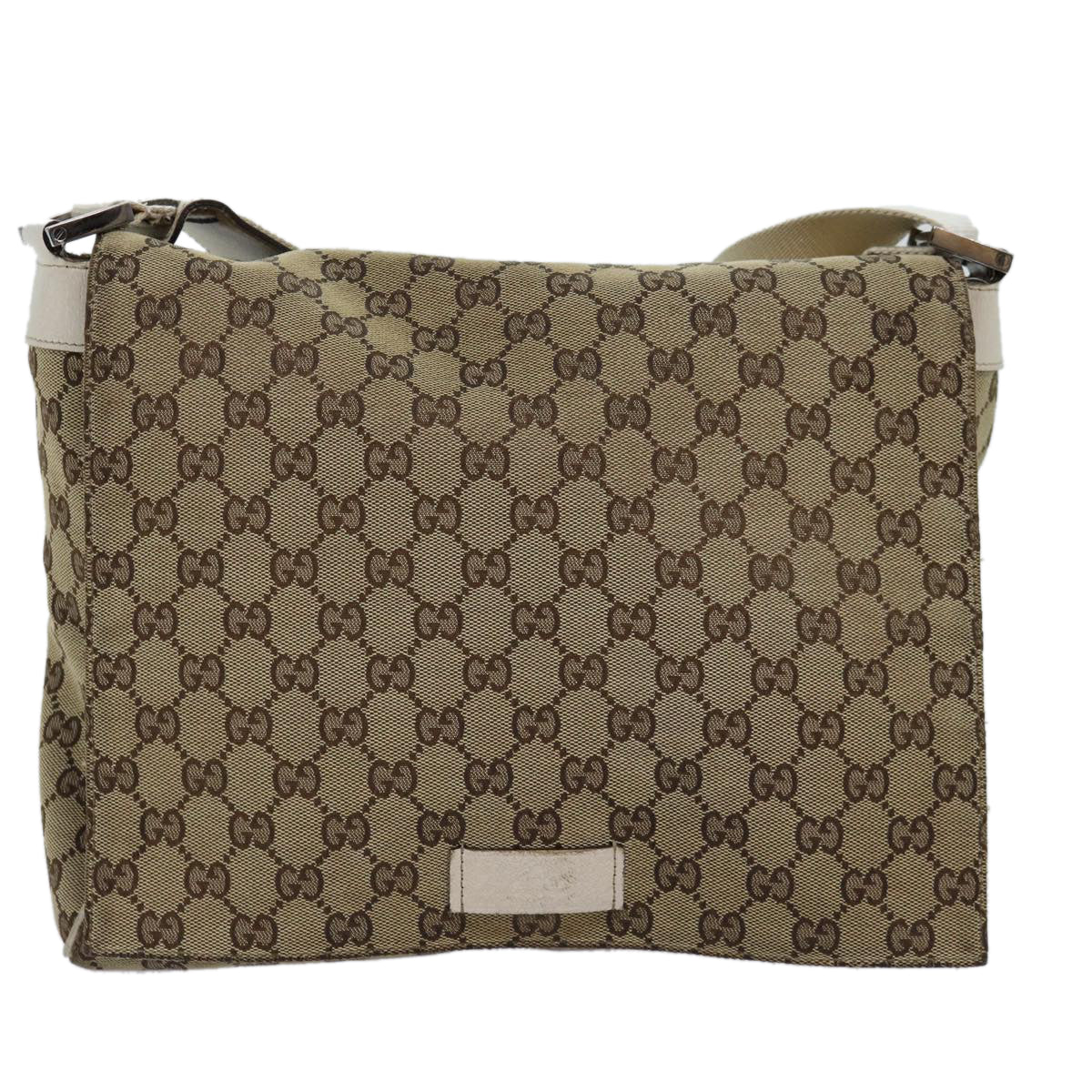 GUCCI GG Canvas Shoulder Bag Beige 146236 Auth 75978