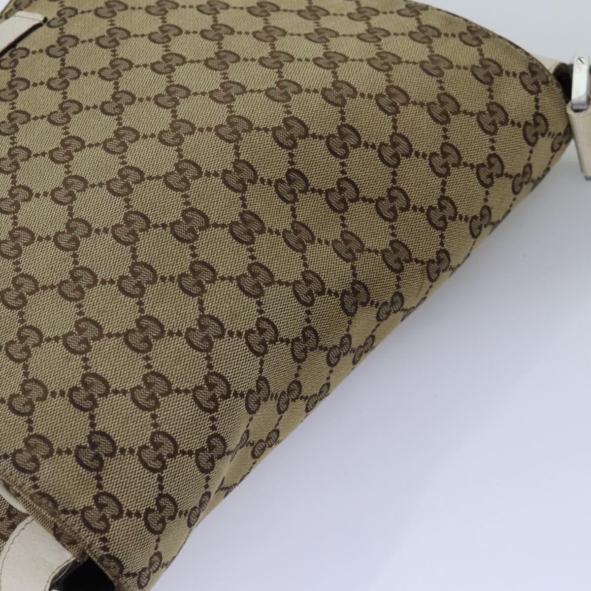 GUCCI GG Canvas Shoulder Bag Beige 146236 Auth 75978