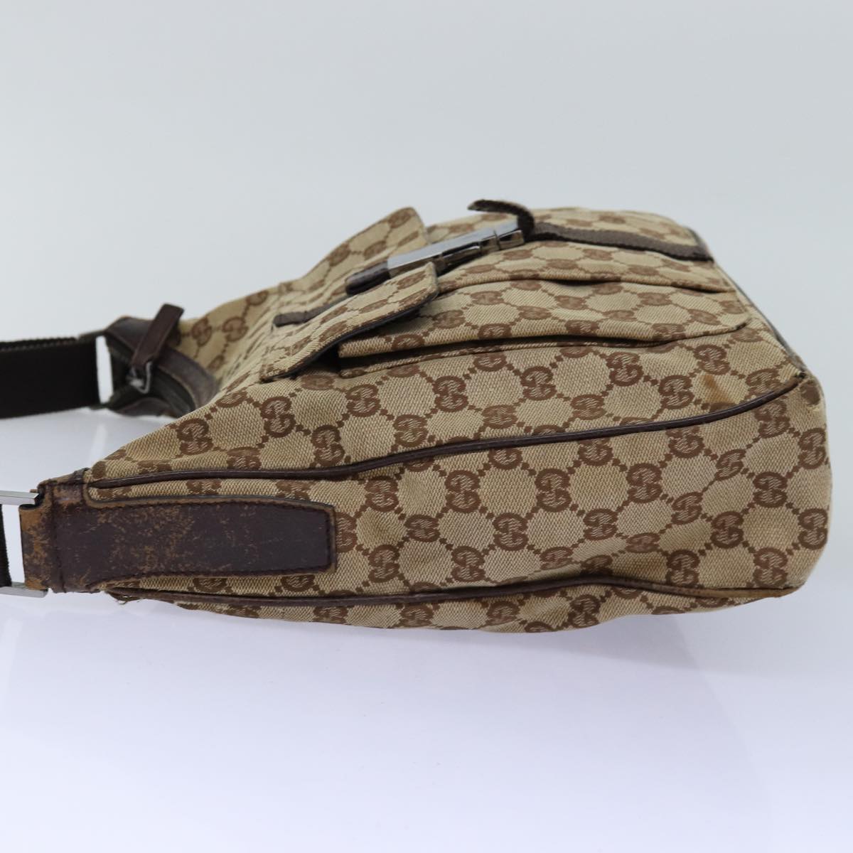 GUCCI GG Canvas Shoulder Bag Beige 131211 Auth 75979