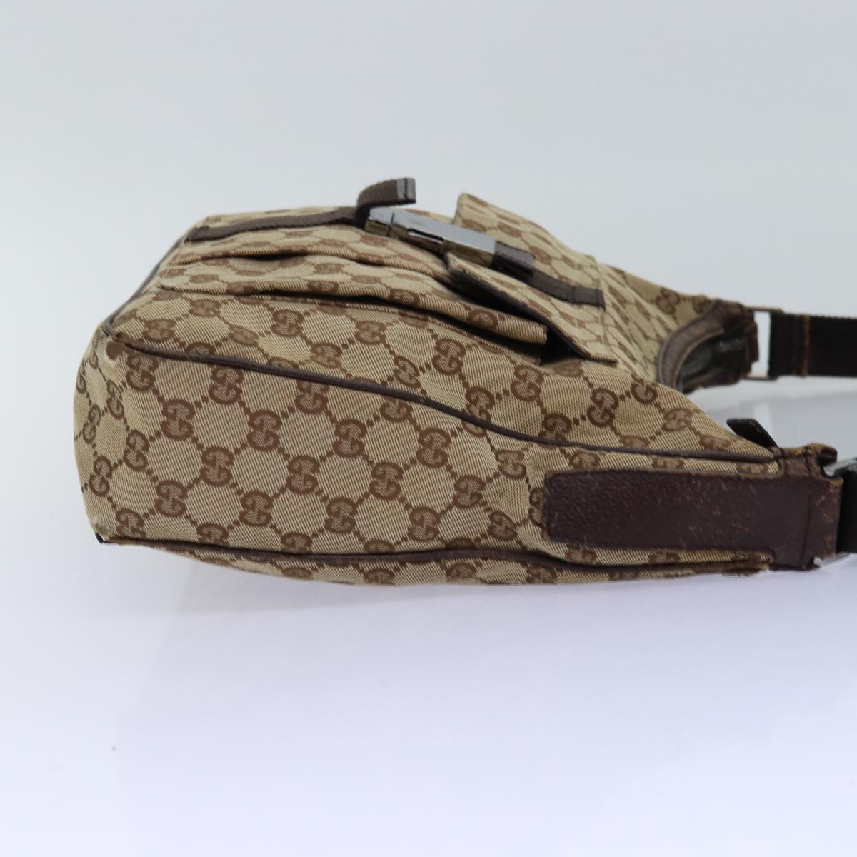 GUCCI GG Canvas Shoulder Bag Beige 131211 Auth 75979