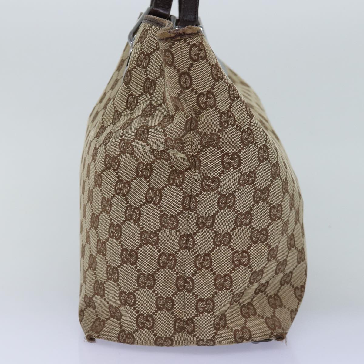 GUCCI GG Canvas Tote Bag Beige 120838 Auth 75980