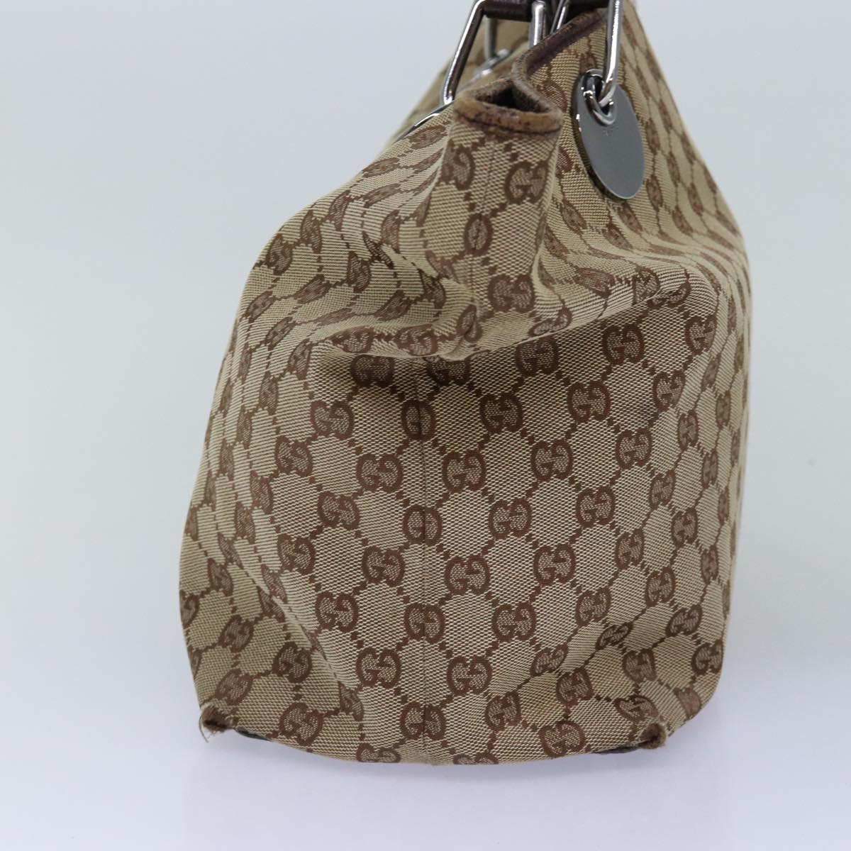 GUCCI GG Canvas Tote Bag Beige 120838 Auth 75980