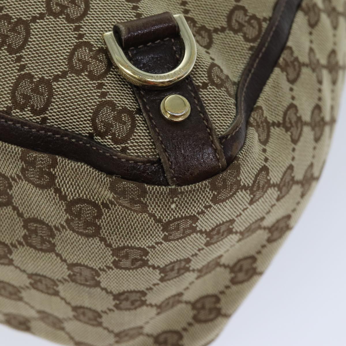 GUCCI GG Canvas Tote Bag Beige 130733 Auth 75981