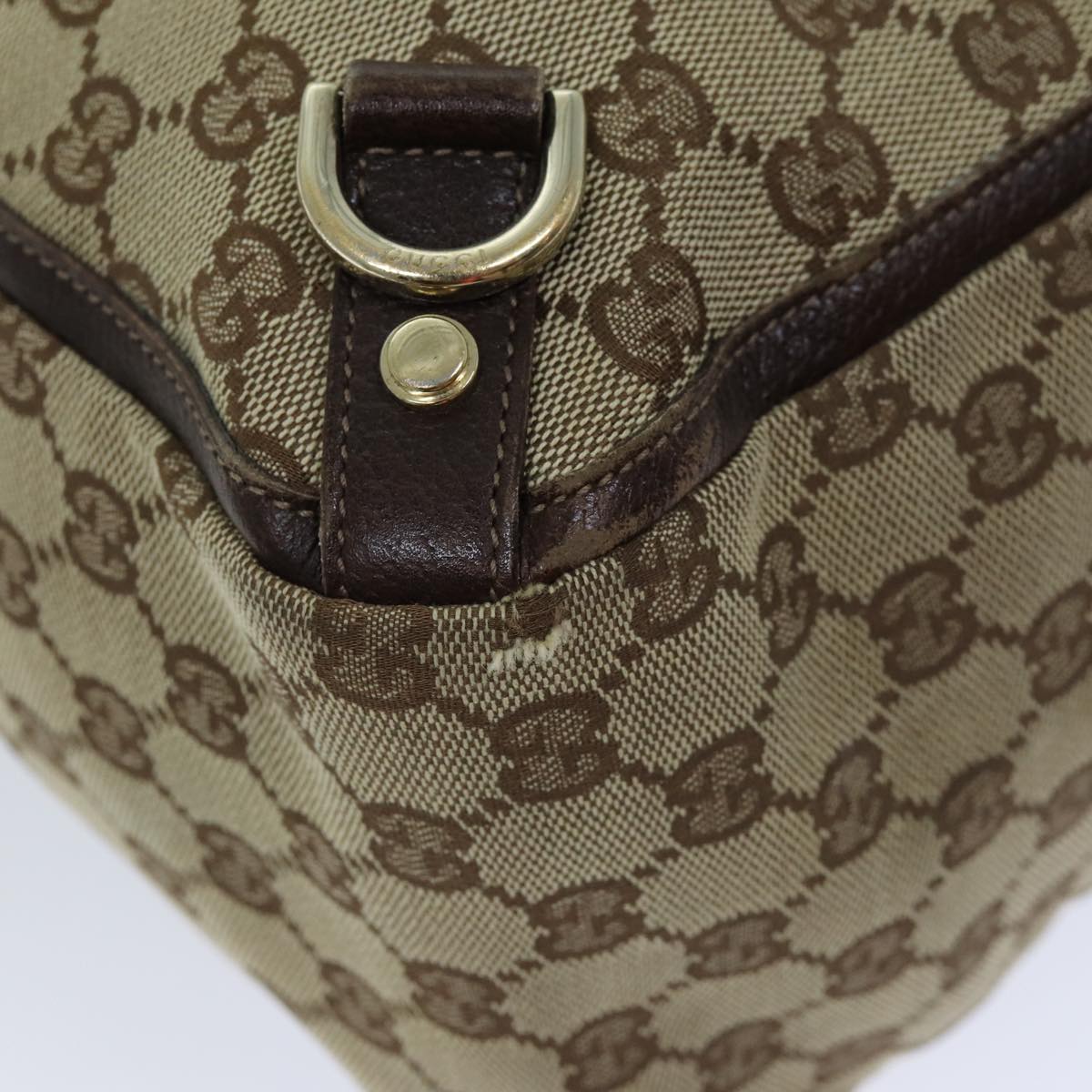 GUCCI GG Canvas Tote Bag Beige 130733 Auth 75981