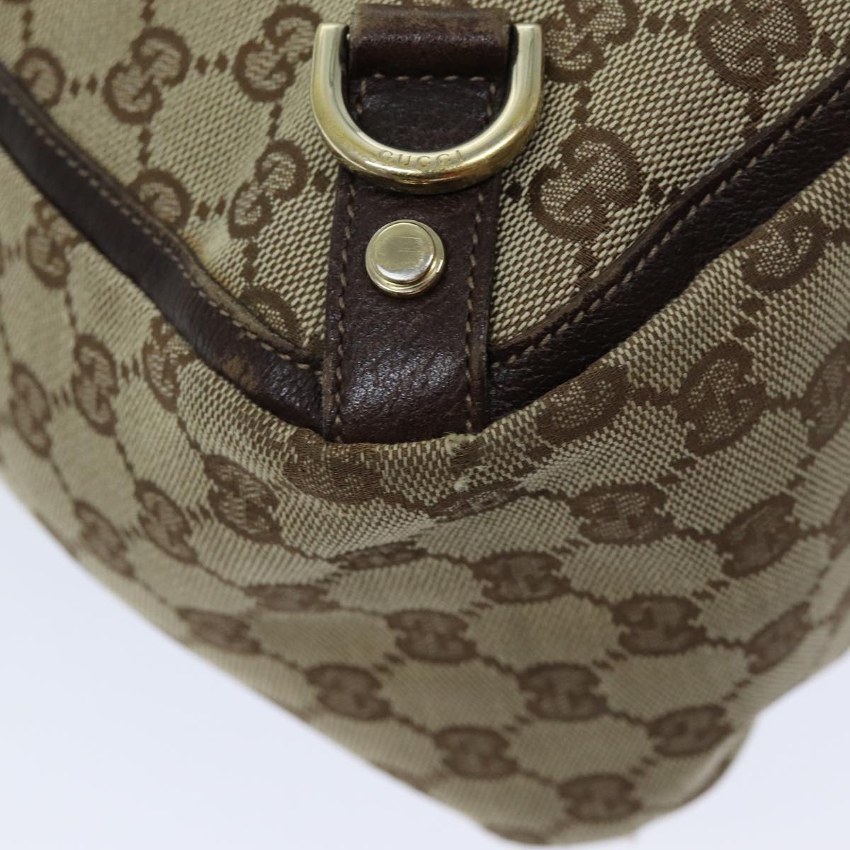 GUCCI GG Canvas Tote Bag Beige 130733 Auth 75981