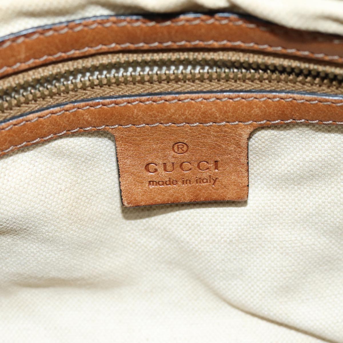 GUCCI GG Canvas Web Sherry Line Hand Bag 2way Beige Red Green 353114 Auth 75982