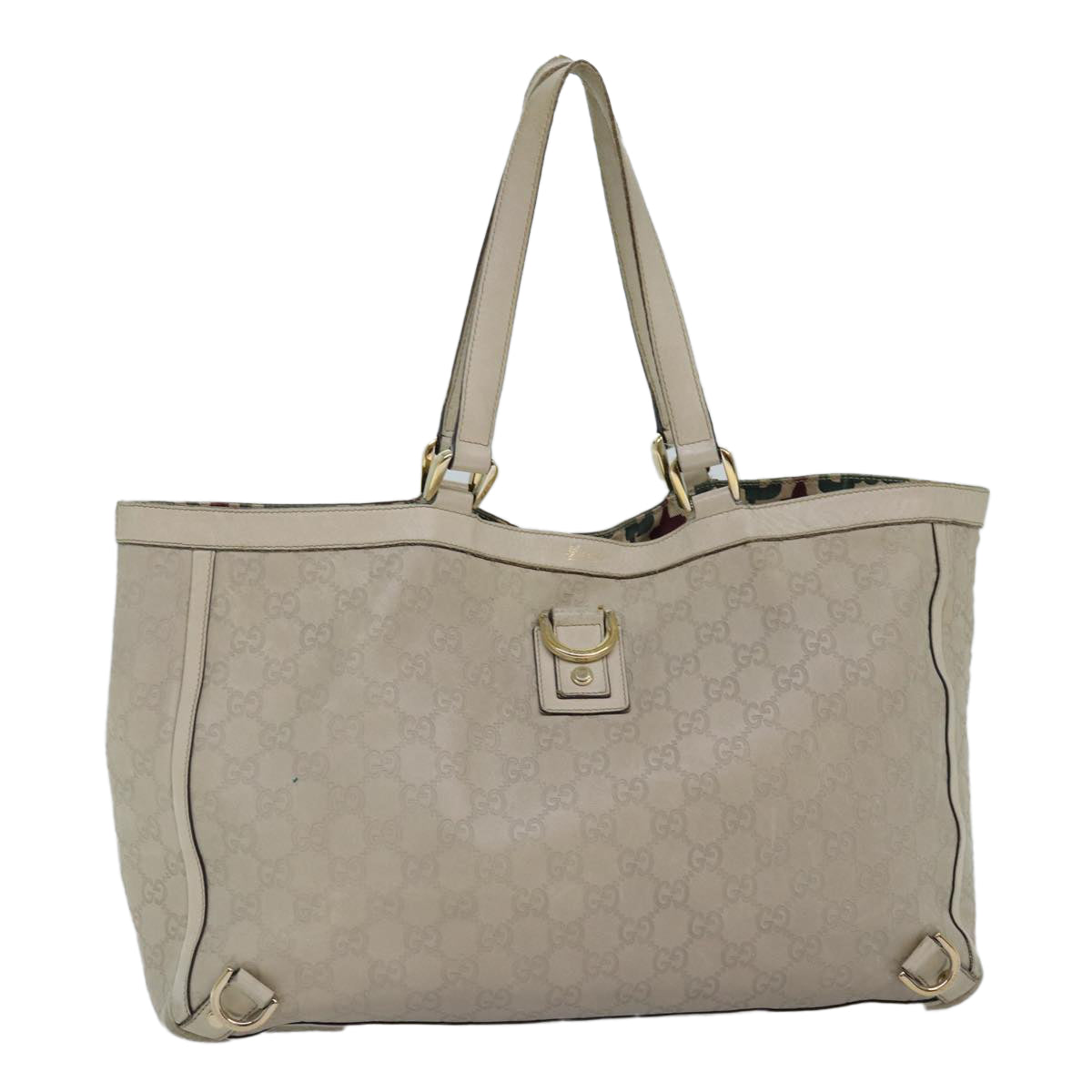 GUCCI GG Canvas Guccissima Tote Bag Beige 141472 Auth 75985