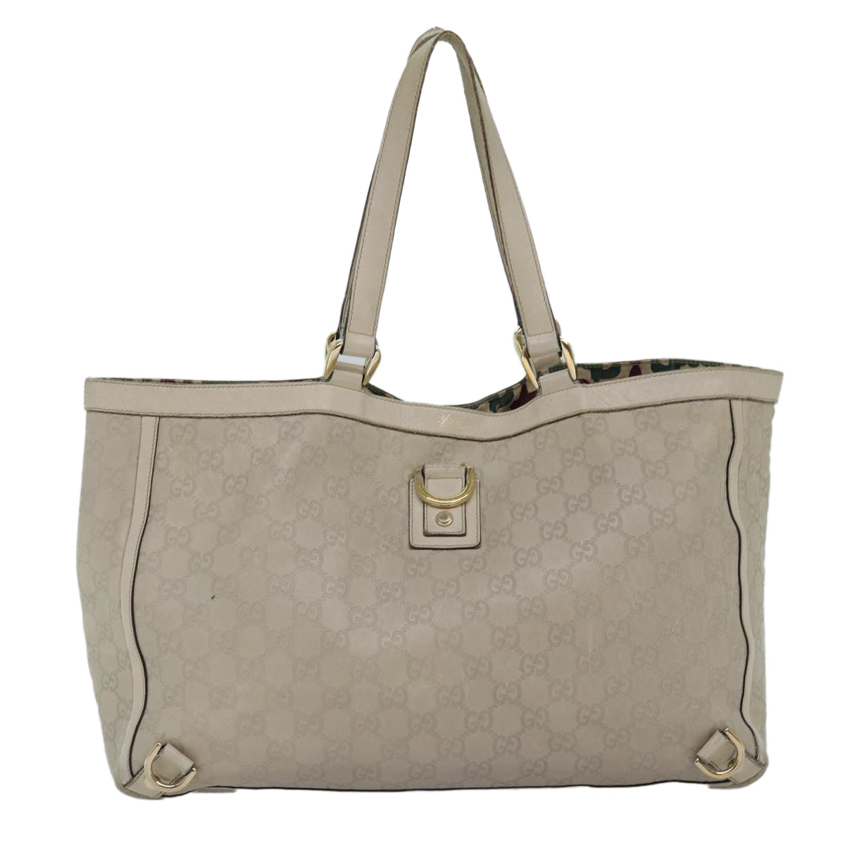 GUCCI GG Canvas Guccissima Tote Bag Beige 141472 Auth 75985