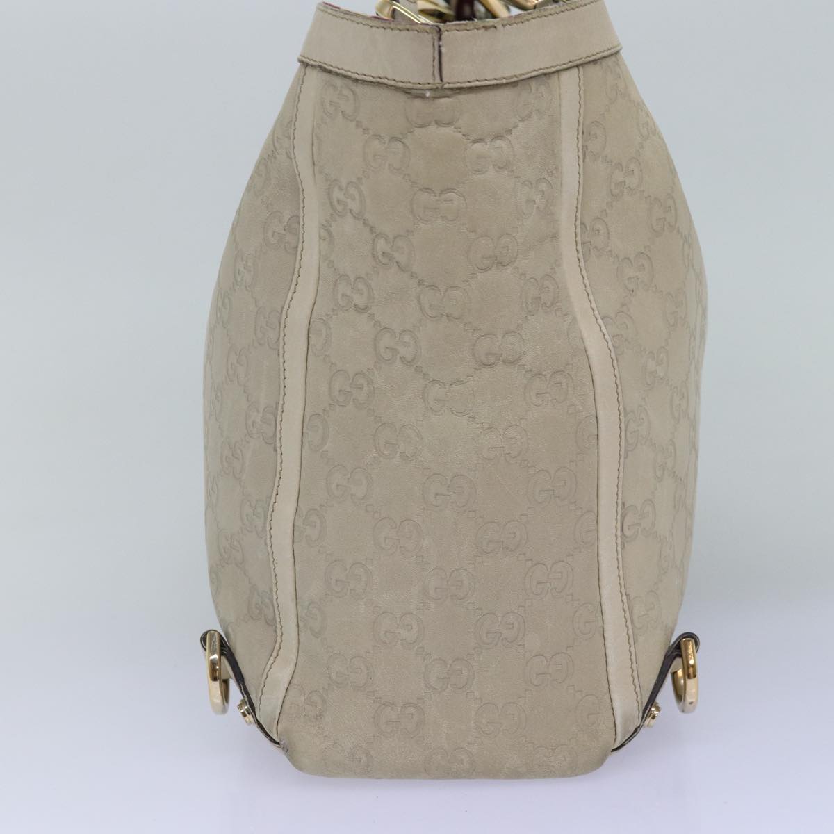 GUCCI GG Canvas Guccissima Tote Bag Beige 141472 Auth 75985