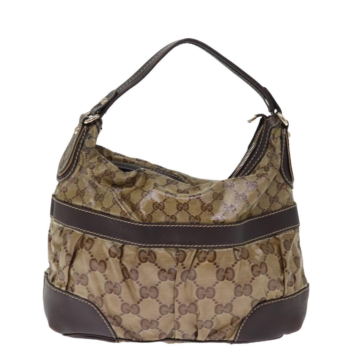 GUCCI GG Crystal Shoulder Bag Brown 223965 Auth 75987