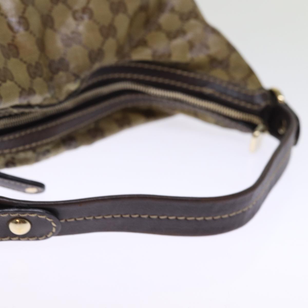 GUCCI GG Crystal Shoulder Bag Brown 223965 Auth 75987