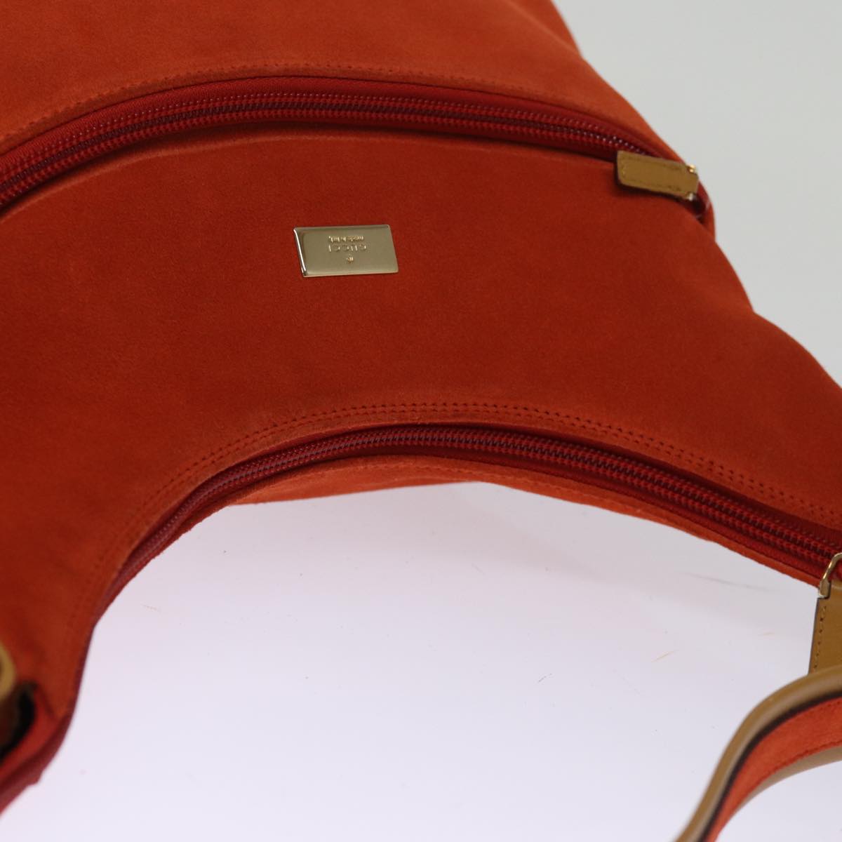 GUCCI Shoulder Bag Suede Orange 001 3386 Auth 75992