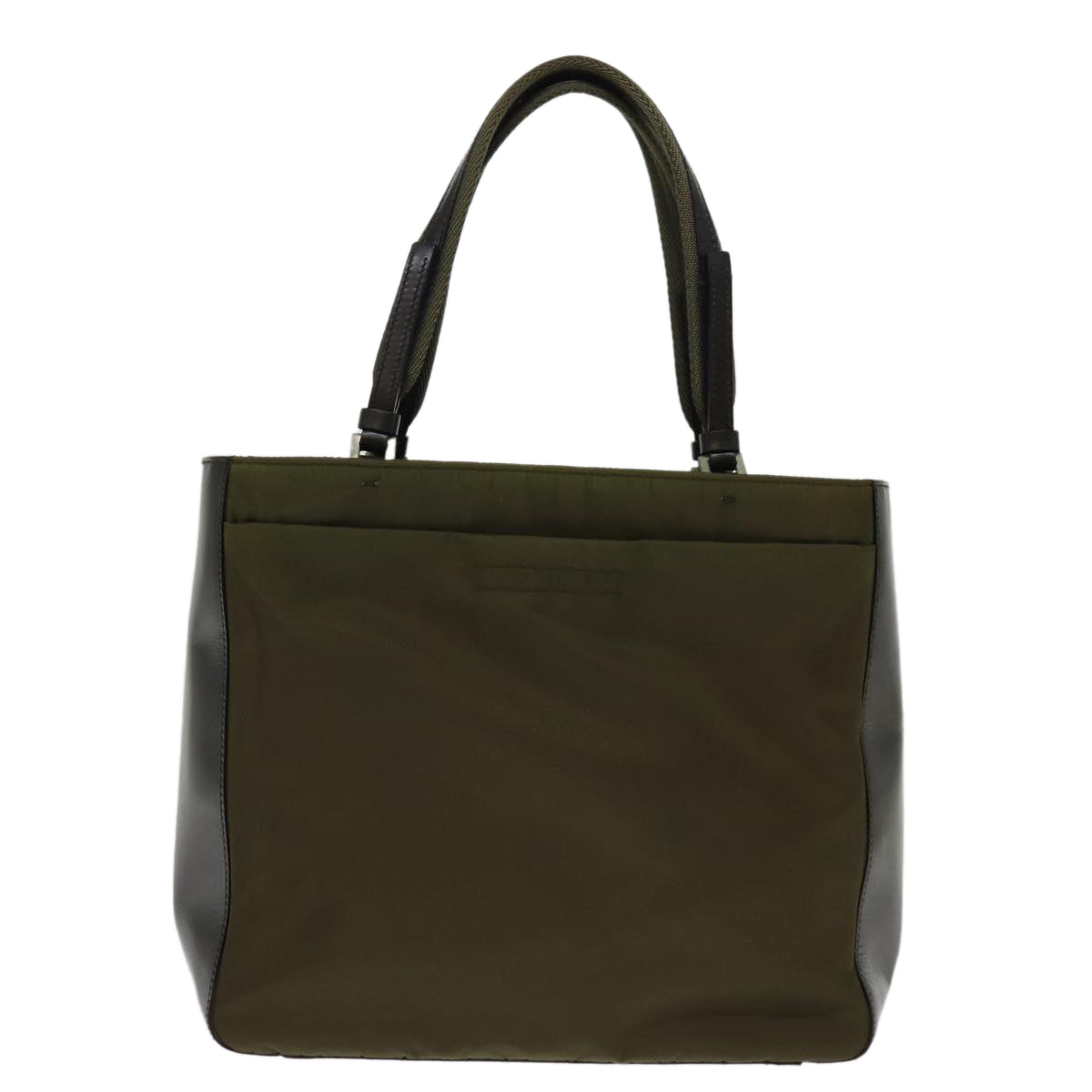 PRADA Hand Bag Nylon Khaki Auth 75996