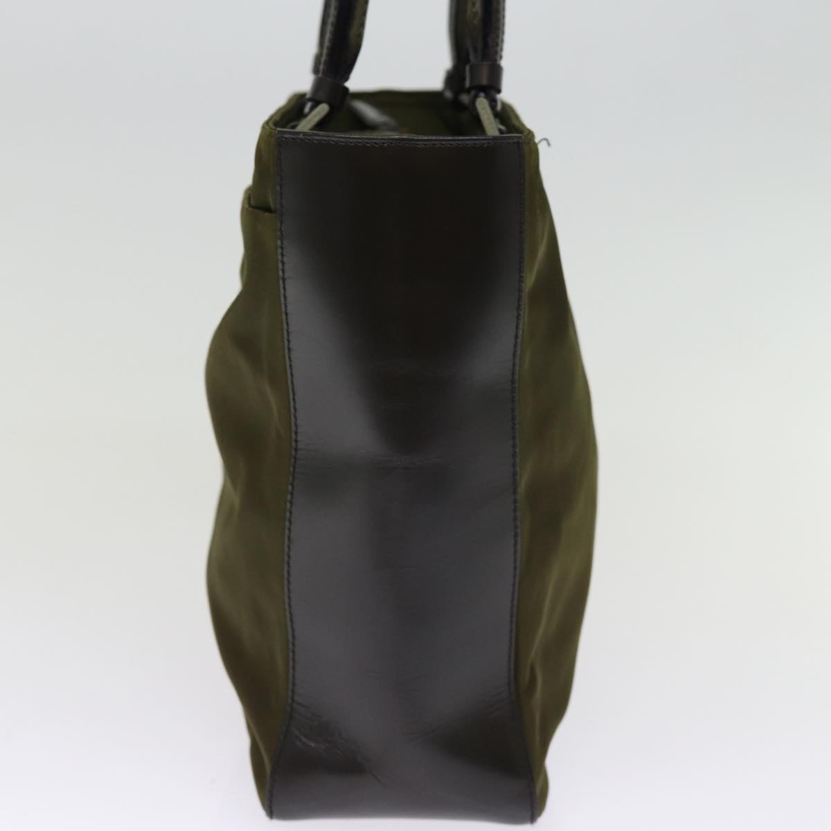 PRADA Hand Bag Nylon Khaki Auth 75996