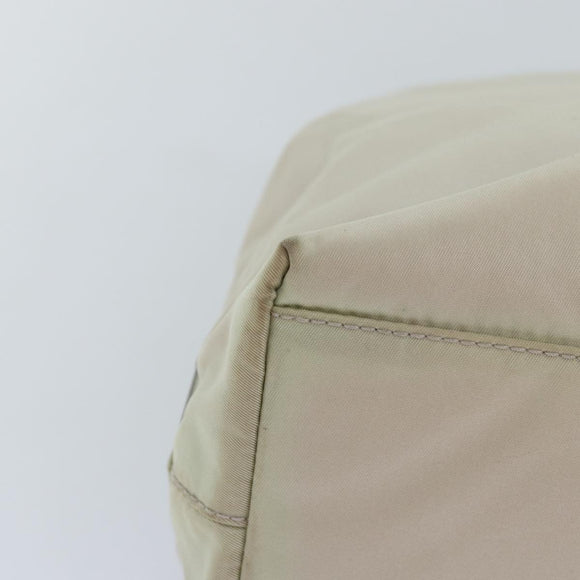 PRADA Tote Bag Nylon Beige Auth 76005