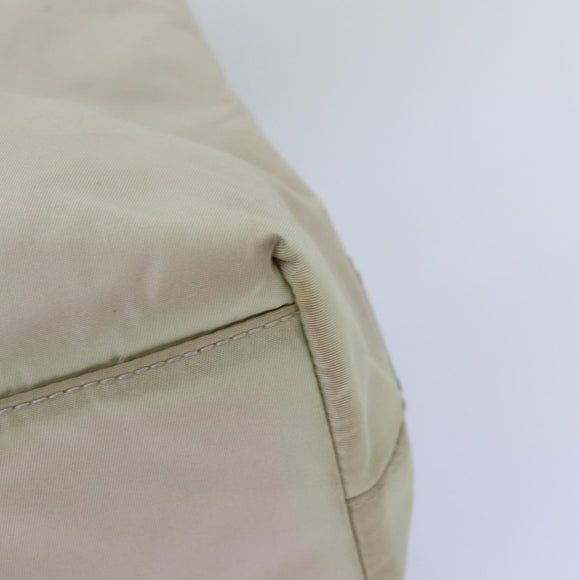 PRADA Tote Bag Nylon Beige Auth 76005