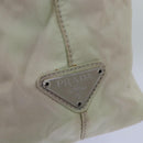 PRADA Tote Bag Nylon Beige Auth 76005-18