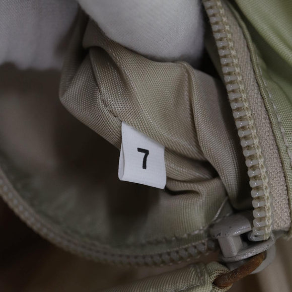 PRADA Tote Bag Nylon Beige Auth 76005