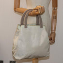 PRADA Tote Bag Nylon Beige Auth 76005-23