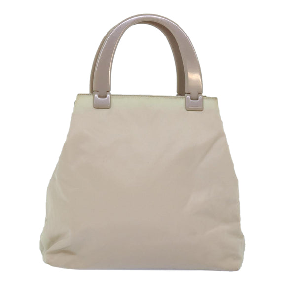 PRADA Tote Bag Nylon Beige Auth 76005