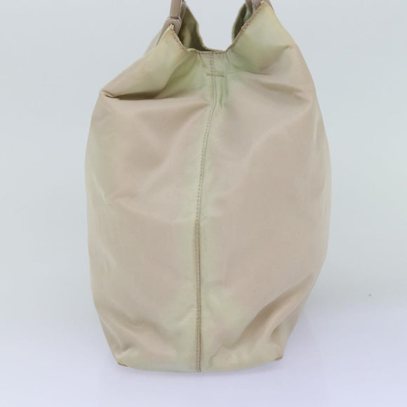 PRADA Tote Bag Nylon Beige Auth 76005