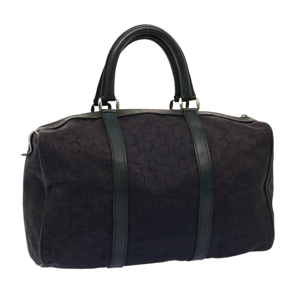 CELINE C Macadam Canvas Boston Bag Navy Auth 76017