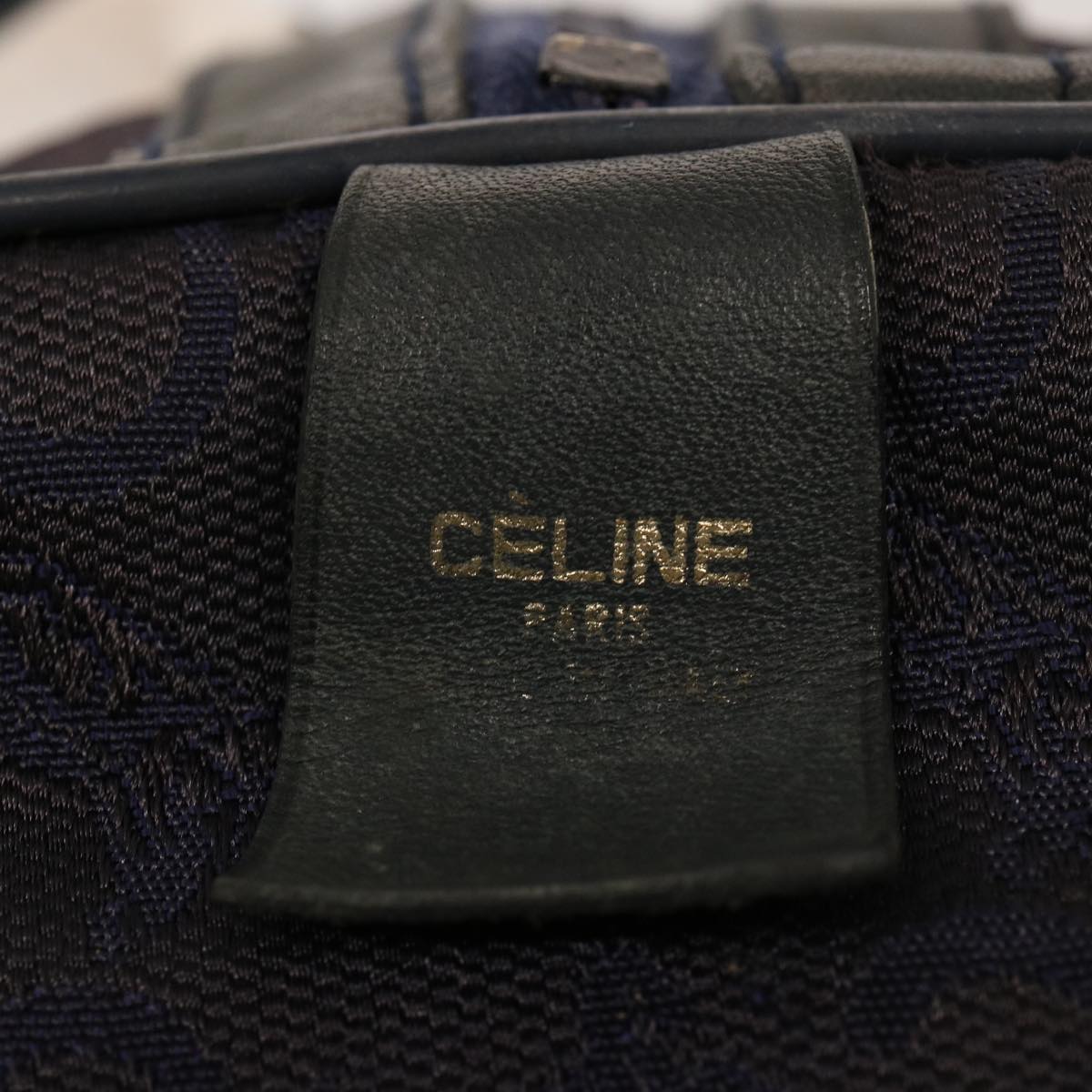 CELINE C Macadam Canvas Boston Bag Navy Auth 76017