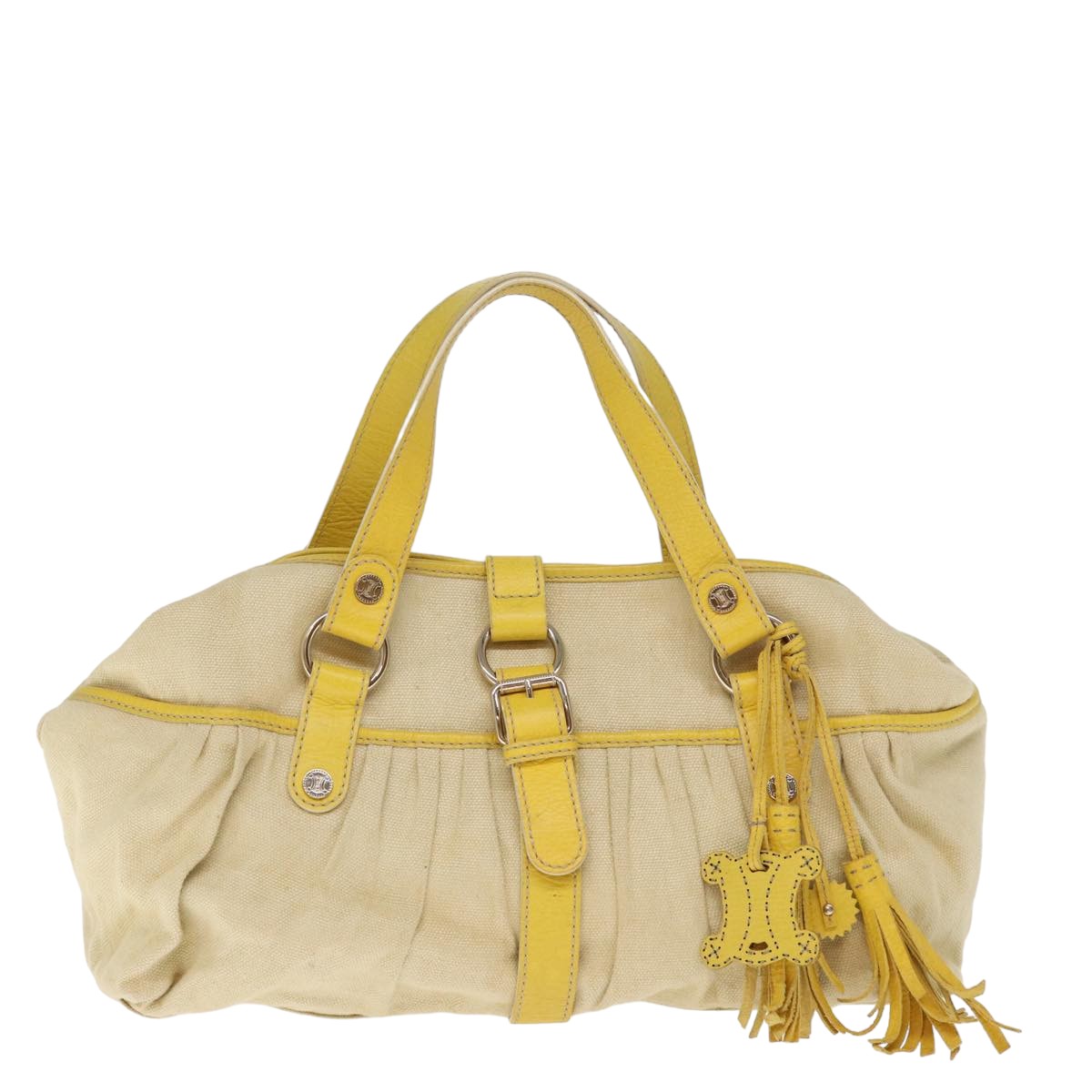 CELINE Tote Bag Canvas Beige Auth 76022