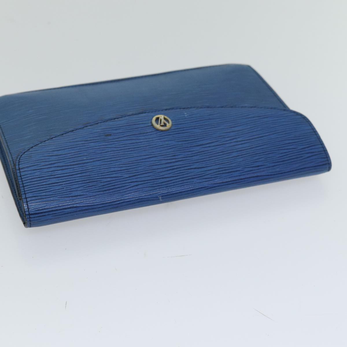 LOUIS VUITTON Epi Montaigne 23 Clutch Bag Blue M52665 LV Auth 76032