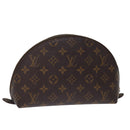 LOUIS VUITTON Monogram Trousse Demi Ronde Cosmetic Pouch M47520 LV Auth 76034-1