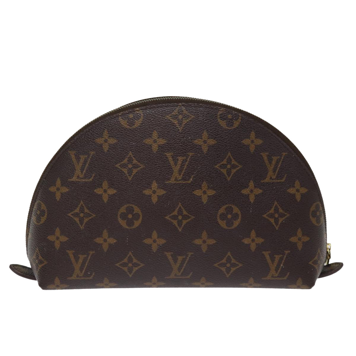 LOUIS VUITTON Monogram Trousse Demi Ronde Cosmetic Pouch M47520 LV Auth 76034