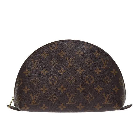 LOUIS VUITTON Monogram Trousse Demi Ronde Cosmetic Pouch M47520 LV Auth 76034